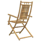 vidaXL Set di 8 Sedie da Giardino in Bambù Naturale Medie Pieghevoli Rustiche