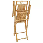 vidaXL Set di 8 Sedie da Giardino in Bambù Naturale Medie Pieghevoli Rustiche