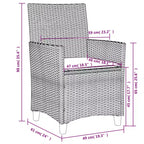 vidaXL Garden Chair PE rattan Standard Removable Covers