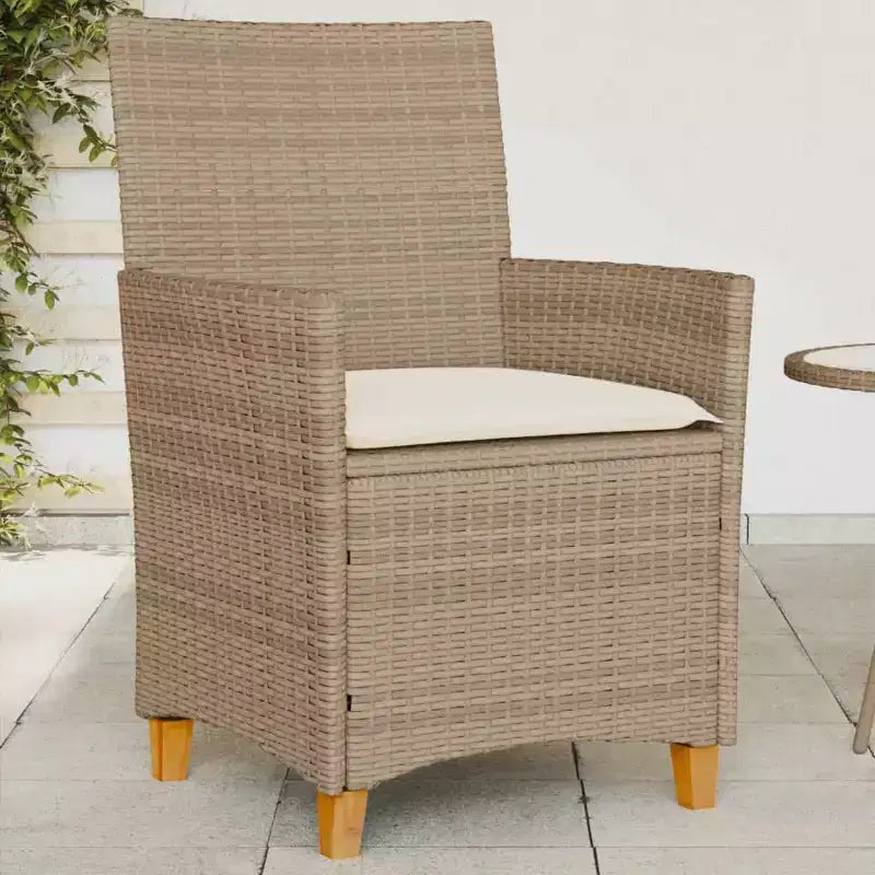 vidaXL Garden Chair PE rattan Standard Removable Covers
