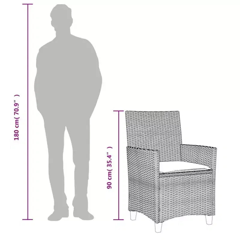 vidaXL Garden Chair PE rattan Standard Removable Covers