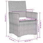 vidaXL Garden Chair PE rattan Standard Removable Covers