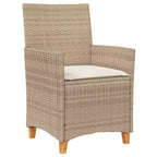 vidaXL Garden Chair PE rattan Standard Removable Covers