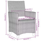 vidaXL Garden Chair PE rattan Standard Removable Covers