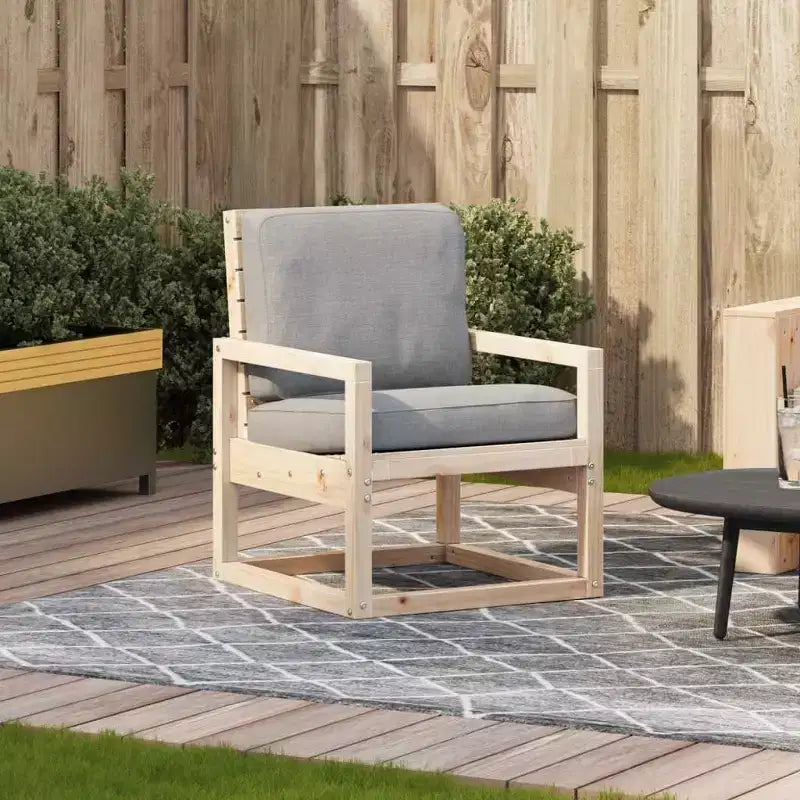 vidaXL Patio Chair Outdoor Seating Sofa Armchair Furniture Solid Wood Pine