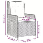 vidaXL Reclining Garden Chair PE rattan Standard outdoor chair size