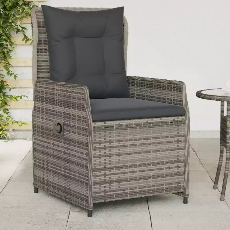 vidaXL Reclining Garden Chair PE rattan Standard outdoor chair size