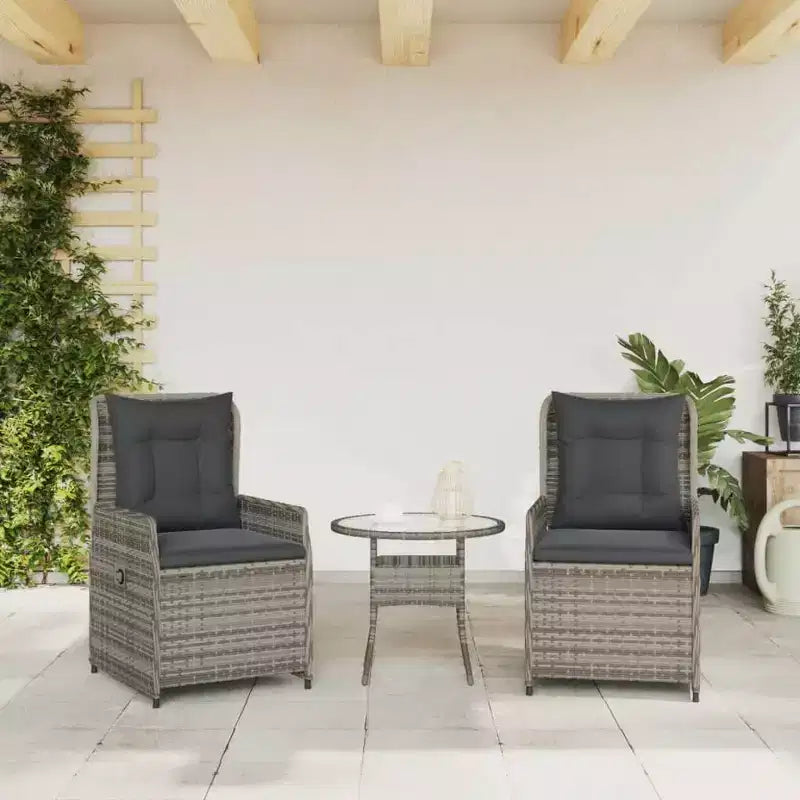 vidaXL Reclining Garden Chair PE rattan Standard outdoor chair size