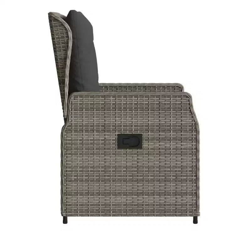 vidaXL Reclining Garden Chair PE rattan Standard outdoor chair size