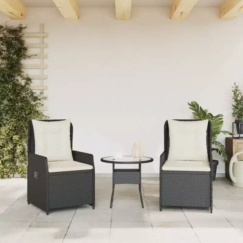 vidaXL Reclining Garden Chair PE rattan Standard outdoor chair size