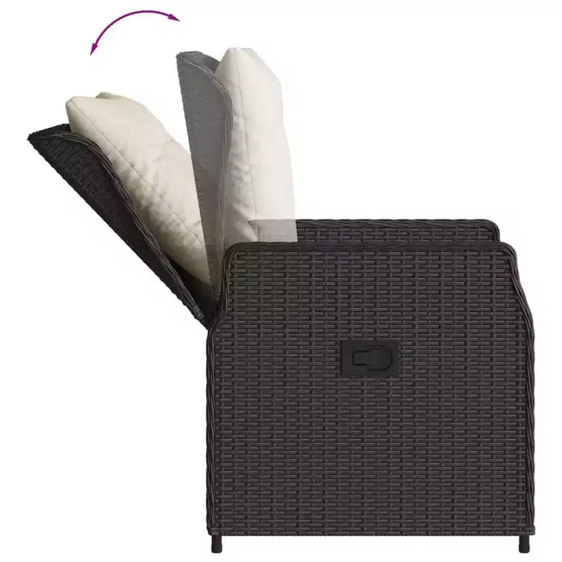 vidaXL Reclining Garden Chair PE rattan Standard outdoor chair size
