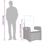 vidaXL Sedia reclinabile da giardino in polyrattan e acciaio verniciato a polvere Media