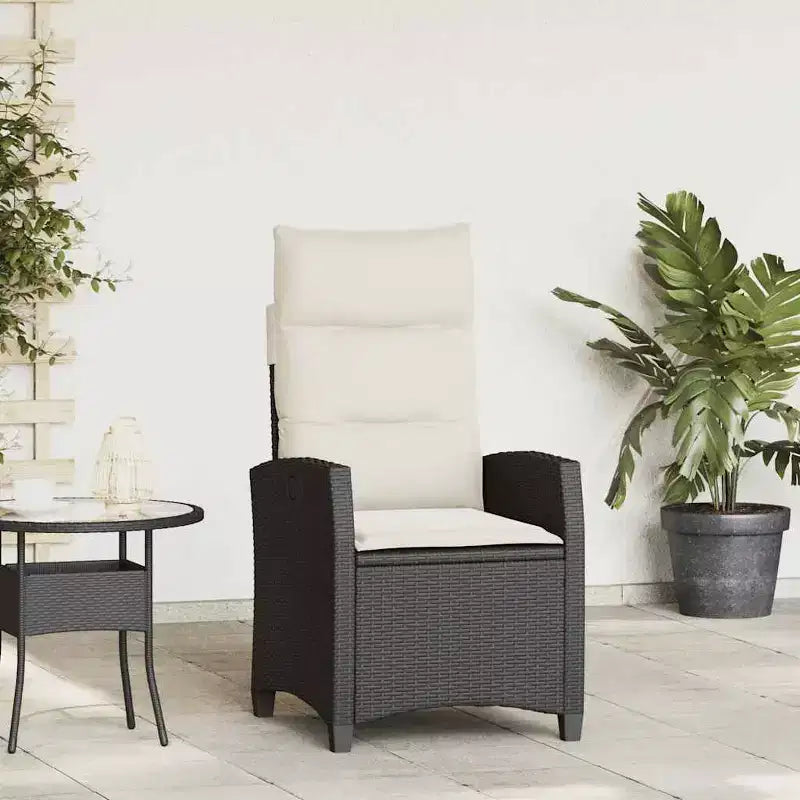 vidaXL Sedia reclinabile da giardino in polyrattan e acciaio verniciato a polvere Media