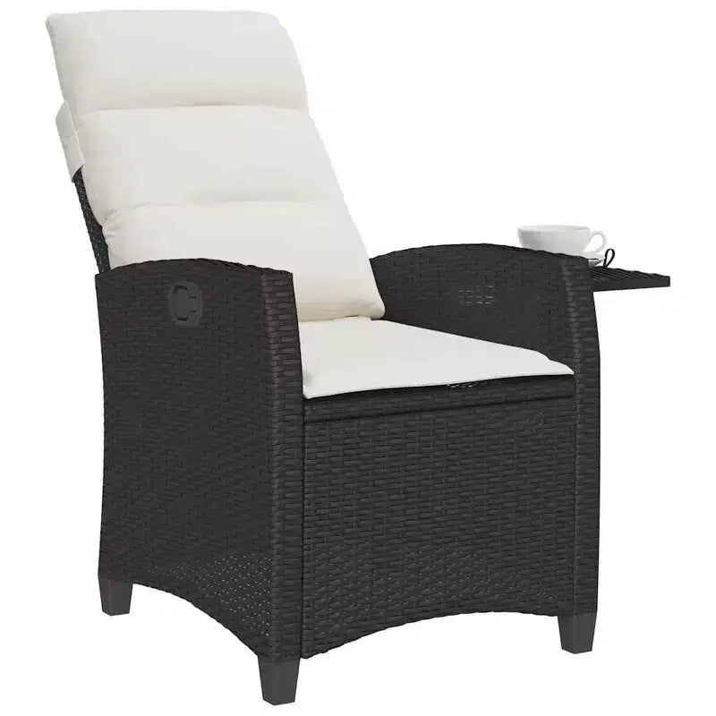 vidaXL Sedia reclinabile da giardino in polyrattan e acciaio verniciato a polvere Media
