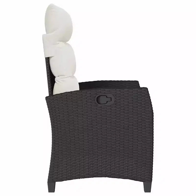 vidaXL Sedia reclinabile da giardino in polyrattan e acciaio verniciato a polvere Media