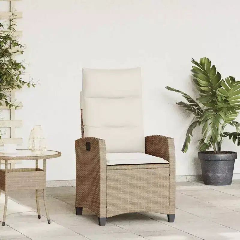 vidaXL Sedia reclinabile da giardino in polyrattan e acciaio verniciato a polvere Media