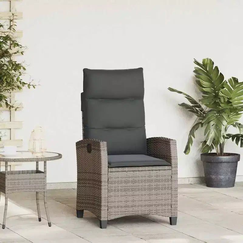 vidaXL Sedia reclinabile da giardino in polyrattan e acciaio verniciato a polvere Media