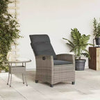 vidaXL Sedia reclinabile da giardino in polyrattan e acciaio verniciato a polvere Media