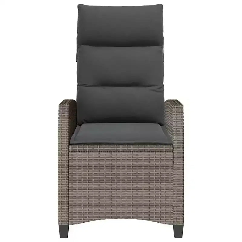 vidaXL Sedia reclinabile da giardino in polyrattan e acciaio verniciato a polvere Media