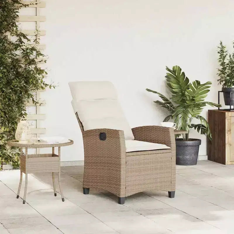 vidaXL Sedia reclinabile da giardino in polyrattan e acciaio verniciato a polvere Media