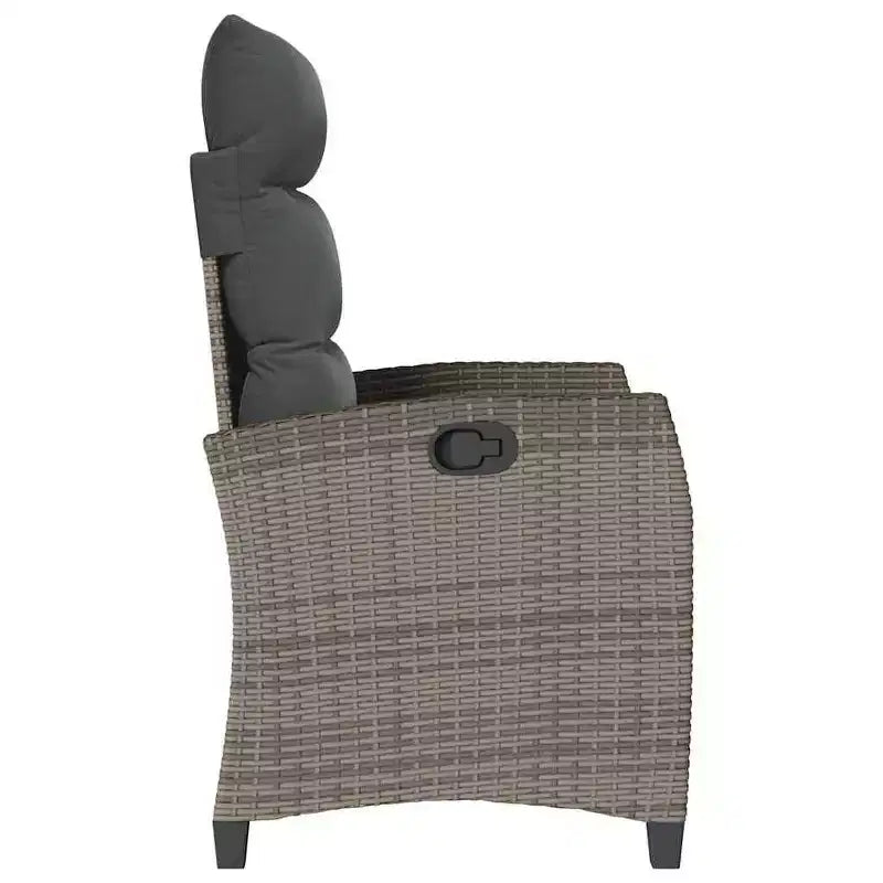vidaXL Sedia reclinabile da giardino in polyrattan e acciaio verniciato a polvere Media
