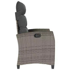vidaXL Sedia reclinabile da giardino in polyrattan e acciaio verniciato a polvere Media