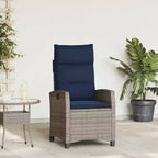 vidaXL Sedia reclinabile da giardino in polyrattan e acciaio verniciato a polvere Media