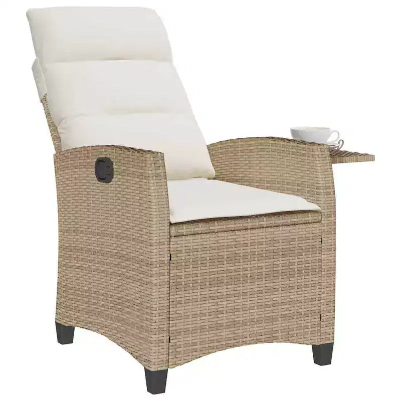 vidaXL Sedia reclinabile da giardino in polyrattan e acciaio verniciato a polvere Media
