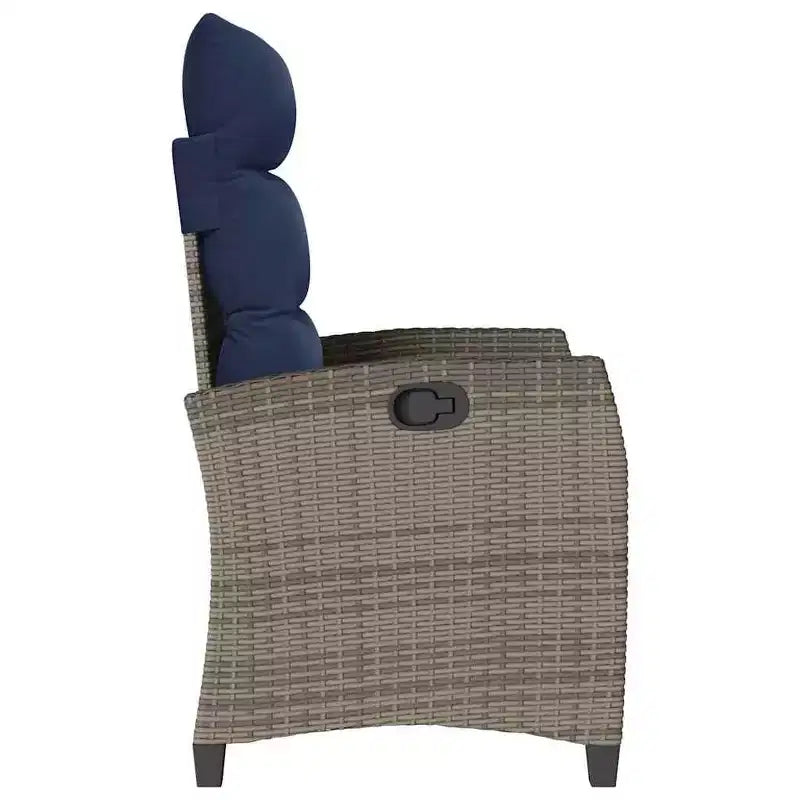 vidaXL Sedia reclinabile da giardino in polyrattan e acciaio verniciato a polvere Media
