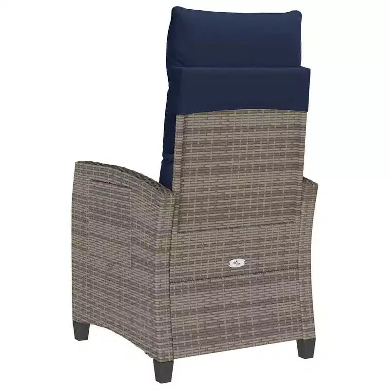 vidaXL Sedia reclinabile da giardino in polyrattan e acciaio verniciato a polvere Media
