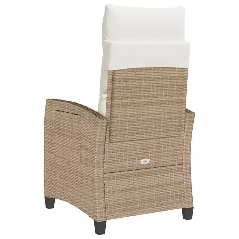 vidaXL Sedia reclinabile da giardino in polyrattan e acciaio verniciato a polvere Media