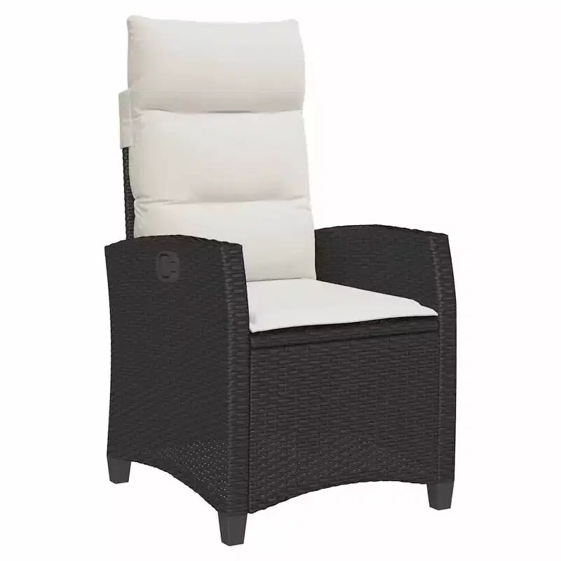vidaXL Sedia reclinabile da giardino in polyrattan e acciaio verniciato a polvere Media