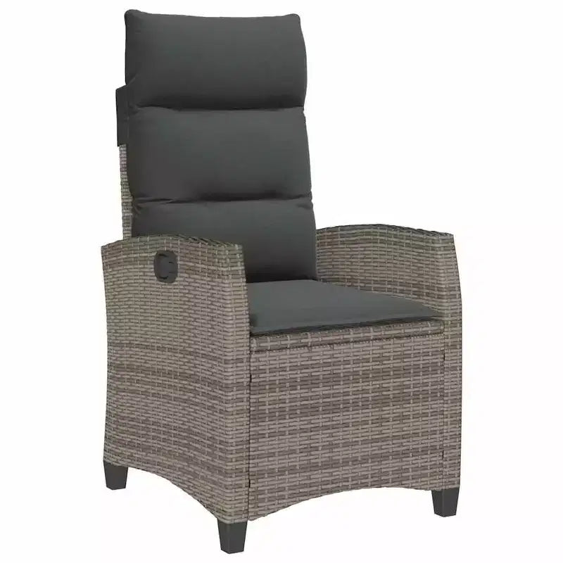 vidaXL Sedia reclinabile da giardino in polyrattan e acciaio verniciato a polvere Media