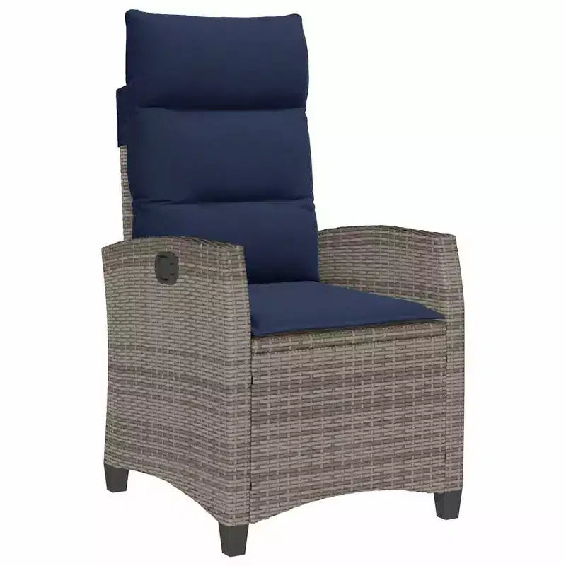 vidaXL Sedia reclinabile da giardino in polyrattan e acciaio verniciato a polvere Media