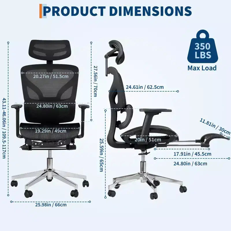 Sedia da Ufficio Ergonomica, Comoda Sedia da Scrivania con Schienale Alto e Braccioli Regolabili 3D, Sedia Girevole per Lavoro, Studio, Gaming