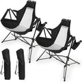 Whisen 2 Piece Hammock Camping Chair & Rocking Chair with Pillow Cup Holder, Recliner with Carry Bag