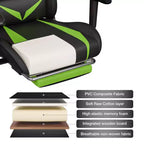 Sedia da Gaming Reclinabile per Massaggio Hoffree, Ergonomica da Ufficio per PC con Altoparlante Bluetooth e Luci RGB
