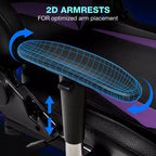 Sedia da Gaming Reclinabile per Massaggio Hoffree, Ergonomica da Ufficio per PC con Altoparlante Bluetooth e Luci RGB