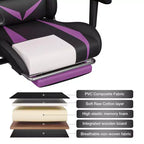 Sedia da Gaming Reclinabile per Massaggio Hoffree, Ergonomica da Ufficio per PC con Altoparlante Bluetooth e Luci RGB