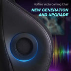 Sedia da Gaming Reclinabile per Massaggio Hoffree, Ergonomica da Ufficio per PC con Altoparlante Bluetooth e Luci RGB