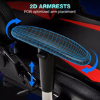 Sedia da Gaming Reclinabile per Massaggio Hoffree, Ergonomica da Ufficio per PC con Altoparlante Bluetooth e Luci RGB