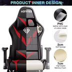 Sedia da Gaming Reclinabile per Massaggio Hoffree, Ergonomica da Ufficio per PC con Altoparlante Bluetooth e Luci RGB