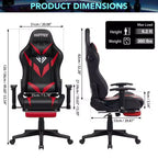 Sedia da Gaming Reclinabile per Massaggio Hoffree, Ergonomica da Ufficio per PC con Altoparlante Bluetooth e Luci RGB