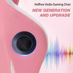 Sedia da Gaming Reclinabile per Massaggio Hoffree, Ergonomica da Ufficio per PC con Altoparlante Bluetooth e Luci RGB