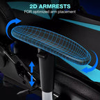 Sedia da Gaming Reclinabile per Massaggio Hoffree, Ergonomica da Ufficio per PC con Altoparlante Bluetooth e Luci RGB