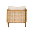 Poltrona Club da Esterno in Legno di Acacia con Accenti in Rattan e Cuscino, Stile Bohemien e Moderno di Metà Secolo (Set da 1/2/4) - ModernLuxe