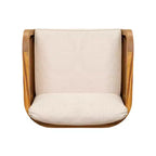 Poltrona Club da Esterno in Legno di Acacia con Accenti in Rattan e Cuscino, Stile Bohemien e Moderno di Metà Secolo (Set da 1/2/4) - ModernLuxe