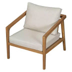 Set di 2 sedie Club da esterno in legno di acacia con cuscini, teak+beige - ModernLuxe