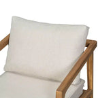 Set di 2 sedie Club da esterno in legno di acacia con cuscini, teak+beige - ModernLuxe