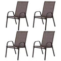 Whisen 4 Piece Patio Chairs with Breathable Textilene Fabric, Armrest High Backrest